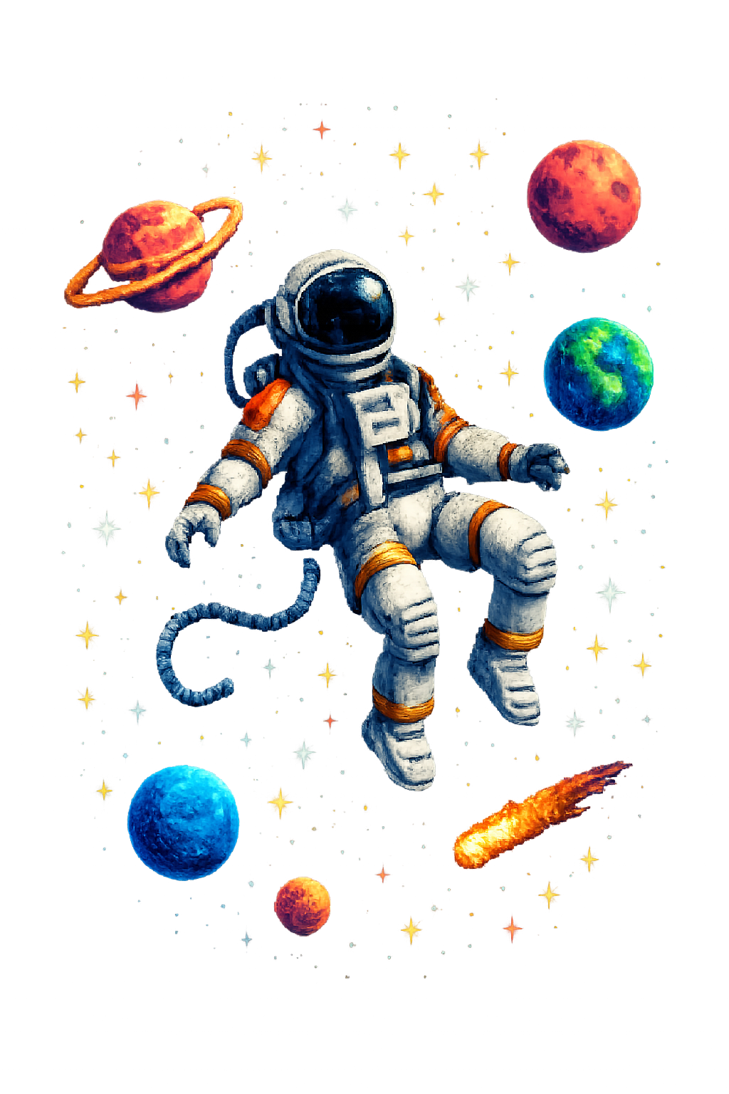 Retro Astronaut Pixel Art